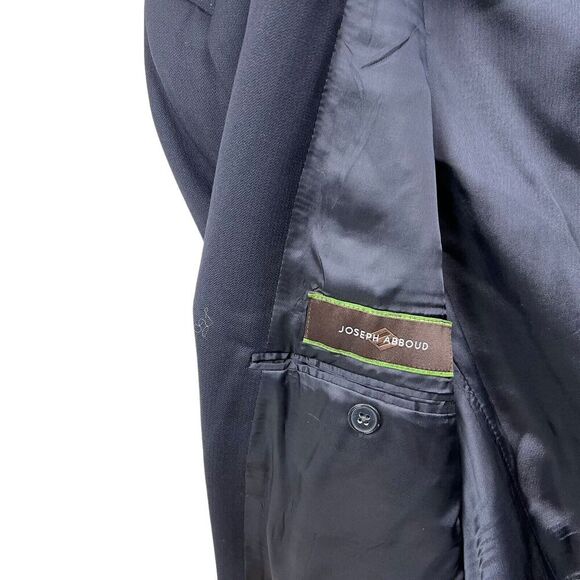 Joseph Abboud Mens Wool Blazer‎ Suit Double Vent 3 Button Lined Navy Size 40R - Picture 5 of 8